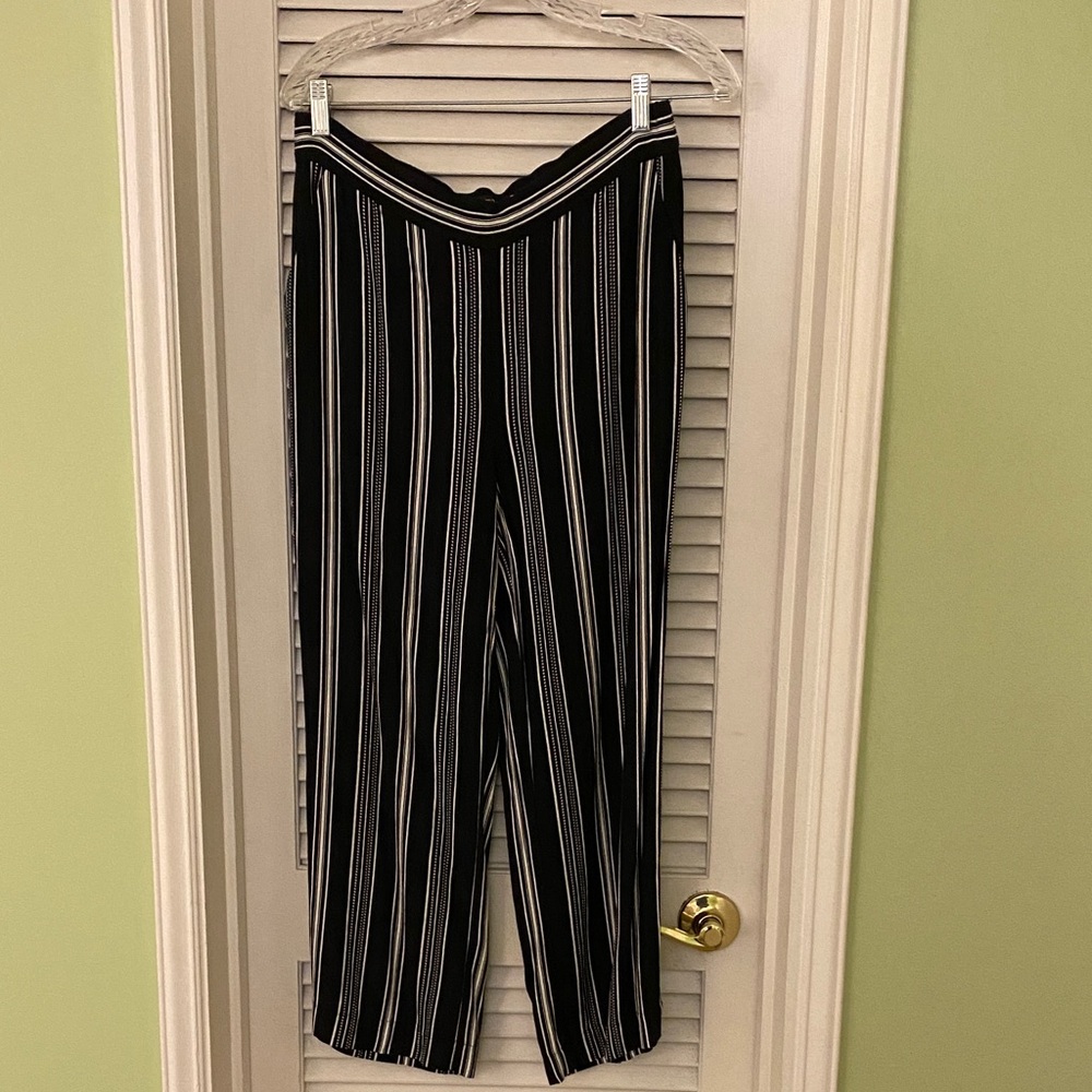 LOFT Monochrome Striped Pants
